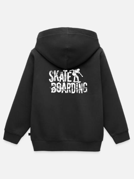 Skateboarding - Kinder Premium Organic Zip Hoodie - Schwarz