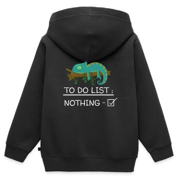 Chameleon - To Do List - Kids Premium Organic Zip-up Hoodie - black - Back - AI Model Kid Male (0cm)