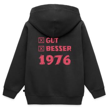 Besser 1976 - Kinder Premium Organic Zip Hoodie - Schwarz - Hinten - AI Model Kid Male (0cm)