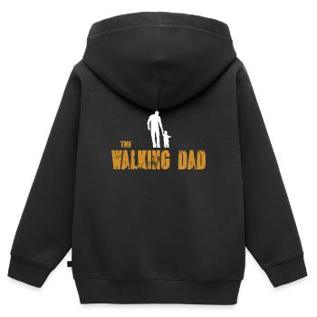 Le papa qui marche - Sweat Premium à capuche zippé enfant bio - noir - Dos - AI Model Kid Male (0cm)
