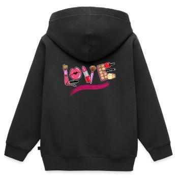 Makeup Artist Liebe Kosmetikerin Mode Geschenkidee - Kinder Premium Organic Zip Hoodie - Schwarz - Hinten - AI Model Kid Male (0cm)