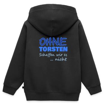 wir torsten - Kinder Premium Organic Zip Hoodie - Schwarz - Hinten - AI Model Kid Male (0cm)