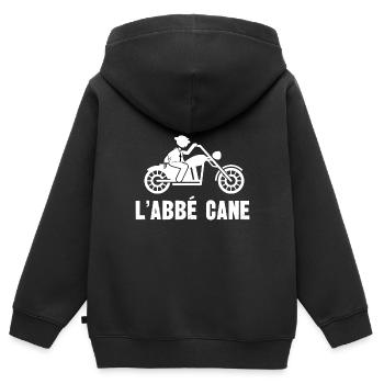l'abbé cane - Sweat Premium à capuche zippé enfant bio - noir - Dos - AI Model Kid Male (0cm)