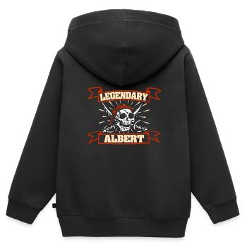 Albert - Kinder Premium Organic Zip Hoodie - Schwarz - Hinten - AI Model Kid Male (0cm)