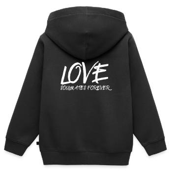Love - soulmates forever - Kinder Premium Organic Zip Hoodie - Schwarz - Hinten - AI Model Kid Male (0cm)