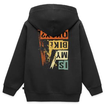 IS MY BIKE OK ? Bikers Lifestyle - Kinder Premium Organic Zip Hoodie - Schwarz - Hinten - AI Model Kid Male (0cm)