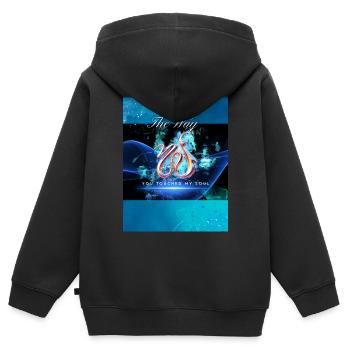La façon de concevoir - Sweat Premium à capuche zippé enfant bio - noir - Dos - AI Model Kid Male (0cm)