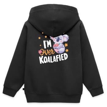Koala Koala Koala Ours Koala Animal - Sweat Premium à capuche zippé enfant bio - noir - Dos - AI Model Kid Male (0cm)