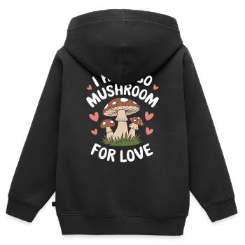 Champignons Champignons Champignon Champignon - Sweat Premium à capuche zippé enfant bio - noir - Dos - AI Model Kid Male (0cm)