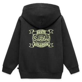 Beste Kollegin Arbeitskollegin Sandra - Kinder Premium Organic Zip Hoodie - Schwarz - Hinten - AI Model Kid Male (0cm)