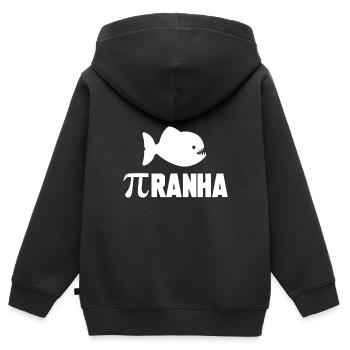 Piranha - Kinder Premium Organic Zip Hoodie - Schwarz - Hinten - AI Model Kid Male (0cm)
