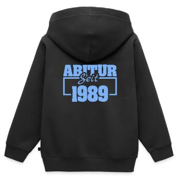 Abiturient 1989 - Kinder Premium Organic Zip Hoodie - Schwarz - Hinten - AI Model Kid Male (0cm)
