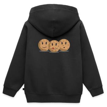 Biscuits - Sweat Premium à capuche zippé enfant bio - noir - Dos - AI Model Kid Male (0cm)