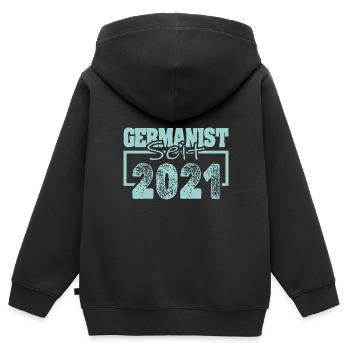 Deutsch 2021 - Kinder Premium Organic Zip Hoodie - Schwarz - Hinten - AI Model Kid Male (0cm)