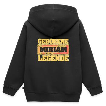 Geborene Legende als Miriam - Kinder Premium Organic Zip Hoodie - Schwarz - Hinten - AI Model Kid Male (0cm)