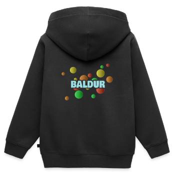 Fosse à balles de Baldur - Sweat Premium à capuche zippé enfant bio - noir - Dos - AI Model Kid Male (0cm)