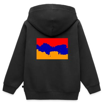 Arménie - Sweat Premium à capuche zippé enfant bio - noir - Dos - AI Model Kid Male (0cm)