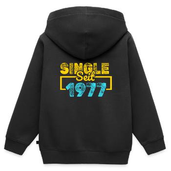 seit 1977 - Kinder Premium Organic Zip Hoodie - Schwarz - Hinten - AI Model Kid Male (0cm)