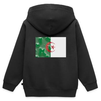 Algerien - Kinder Premium Organic Zip Hoodie - Schwarz - Hinten - AI Model Kid Male (0cm)