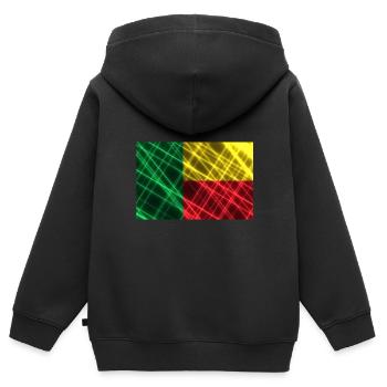 Bénin - Sweat Premium à capuche zippé enfant bio - noir - Dos - AI Model Kid Male (0cm)