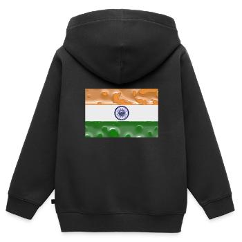 Indien - Kinder Premium Organic Zip Hoodie - Schwarz - Hinten - AI Model Kid Male (0cm)