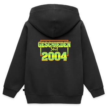 Ehemann 2004 - Kinder Premium Organic Zip Hoodie - Schwarz - Hinten - AI Model Kid Male (0cm)