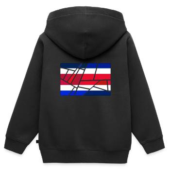 Costa Rica - Kinder Premium Organic Zip Hoodie - Schwarz - Hinten - AI Model Kid Male (0cm)