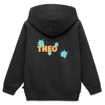 Edelweiß Theo - Kinder Premium Organic Zip Hoodie - Schwarz - Hinten - AI Model Kid Male (0cm)