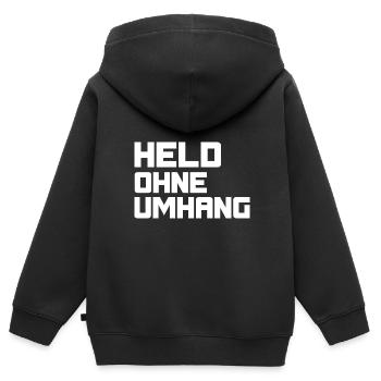 Héros sans cape - Sweat Premium à capuche zippé enfant bio - noir - Dos - AI Model Kid Male (0cm)