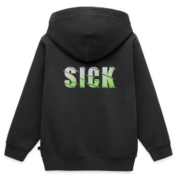 Conception malade - Sweat Premium à capuche zippé enfant bio - noir - Dos - AI Model Kid Male (0cm)