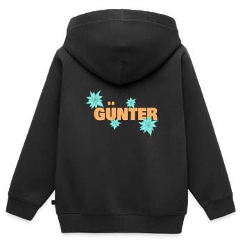Edelweiß Günter - Kinder Premium Organic Zip Hoodie - Schwarz - Hinten - AI Model Kid Male (0cm)