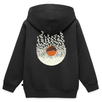 Funky Vinyl - Sweat Premium à capuche zippé enfant bio - noir - Dos - AI Model Kid Male (0cm)