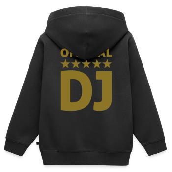 official dj - Kinder Premium Organic Zip Hoodie - Schwarz - Hinten - AI Model Kid Male (0cm)