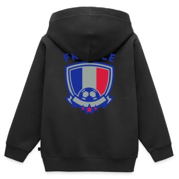 Football Emblem (France) - Kids Premium Organic Zip-up Hoodie - black - Back - AI Model Kid Male (0cm)