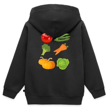 tomate tomates tomate légume vegetables7 - Sweat Premium à capuche zippé enfant bio - noir - Dos - AI Model Kid Male (0cm)