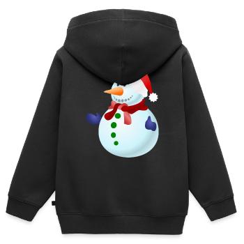 SCHNEEMANN - Kinder Premium Organic Zip Hoodie - Schwarz - Hinten - AI Model Kid Male (0cm)