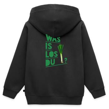 Lauch Gemüse Lustige Sprüche - Kinder Premium Organic Zip Hoodie - Schwarz - Hinten - AI Model Kid Male (0cm)