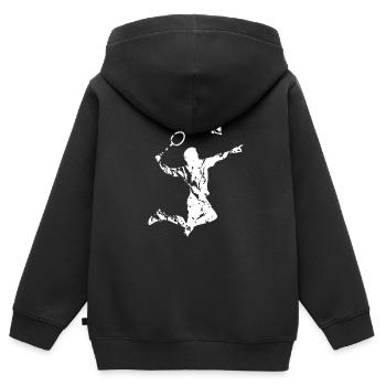 Badminton Shuttlecock Shuttlecock Gift - Kids Premium Organic Zip-up Hoodie - black - Back - AI Model Kid Male (0cm)
