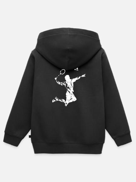Badminton Federball Shuttlecock Geschenk - Kinder Premium Organic Zip Hoodie - Schwarz