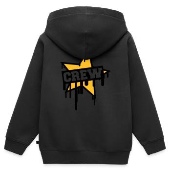 Crew - Sweat Premium à capuche zippé enfant bio - noir - Dos - AI Model Kid Male (0cm)