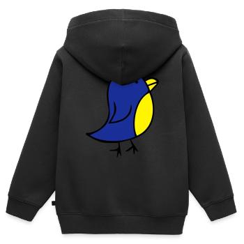 cute-bird - Kinder Premium Organic Zip Hoodie - Schwarz - Hinten - AI Model Kid Male (0cm)