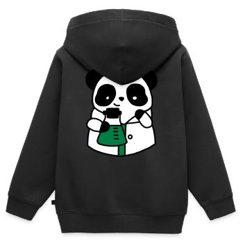 Biologiste technique de scientifique chimique de panda - Sweat Premium à capuche zippé enfant bio - noir - Dos - AI Model Kid Male (0cm)