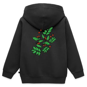 berries c3 - Kids Premium Organic Zip-up Hoodie - black - Back - AI Model Kid Male (0cm)