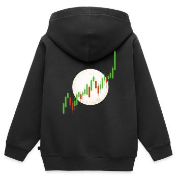 Blockchain Crypto Trading Échange de devises - Sweat Premium à capuche zippé enfant bio - noir - Dos - AI Model Kid Male (0cm)