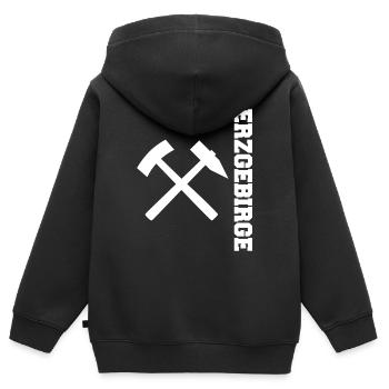 Erzgebirge Bergbau - Kinder Premium Organic Zip Hoodie - Schwarz - Hinten - AI Model Kid Male (0cm)