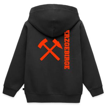 Erzgebirge Bergbau - Kinder Premium Organic Zip Hoodie - Schwarz - Hinten - AI Model Kid Male (0cm)