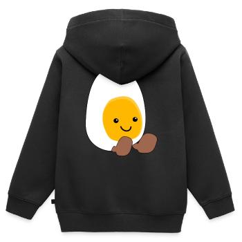 Oeuf - Sweat Premium à capuche zippé enfant bio - noir - Dos - AI Model Kid Male (0cm)