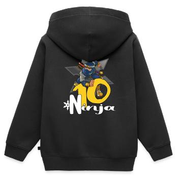 birthday 10 years ninja anime 10.birthday - Kids Premium Organic Zip-up Hoodie - black - Back - AI Model Kid Male (0cm)