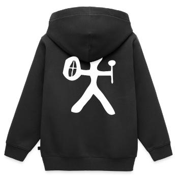 batteur chaman - Sweat Premium à capuche zippé enfant bio - noir - Dos - AI Model Kid Male (0cm)