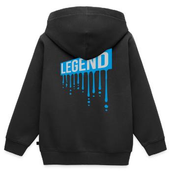 Legend Shield Graffiti Gouttes - Sweat Premium à capuche zippé enfant bio - noir - Dos - AI Model Kid Male (0cm)